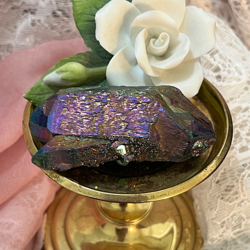 Large Double Terminated Titanium Quartz Point - Picture 3 of 5